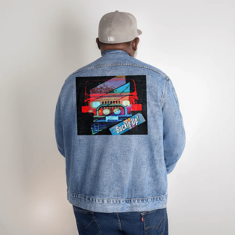 Buckle Up! 4-wheel Drive Men's DTG Denim Jacket
