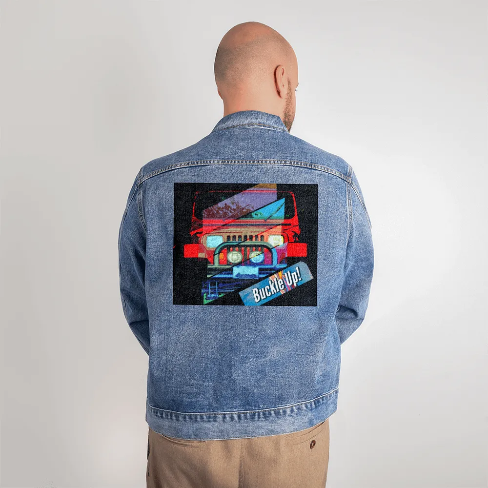 Buckle Up! 4-wheel Drive Men's DTG Denim Jacket