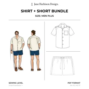 Camp Collar Shirt   Short Pattern Bundle: Men Plus