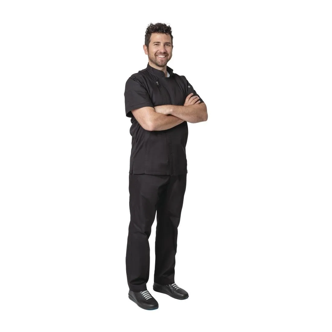 Chef Works Springfield Zipper Mens Chef Jacket Black S