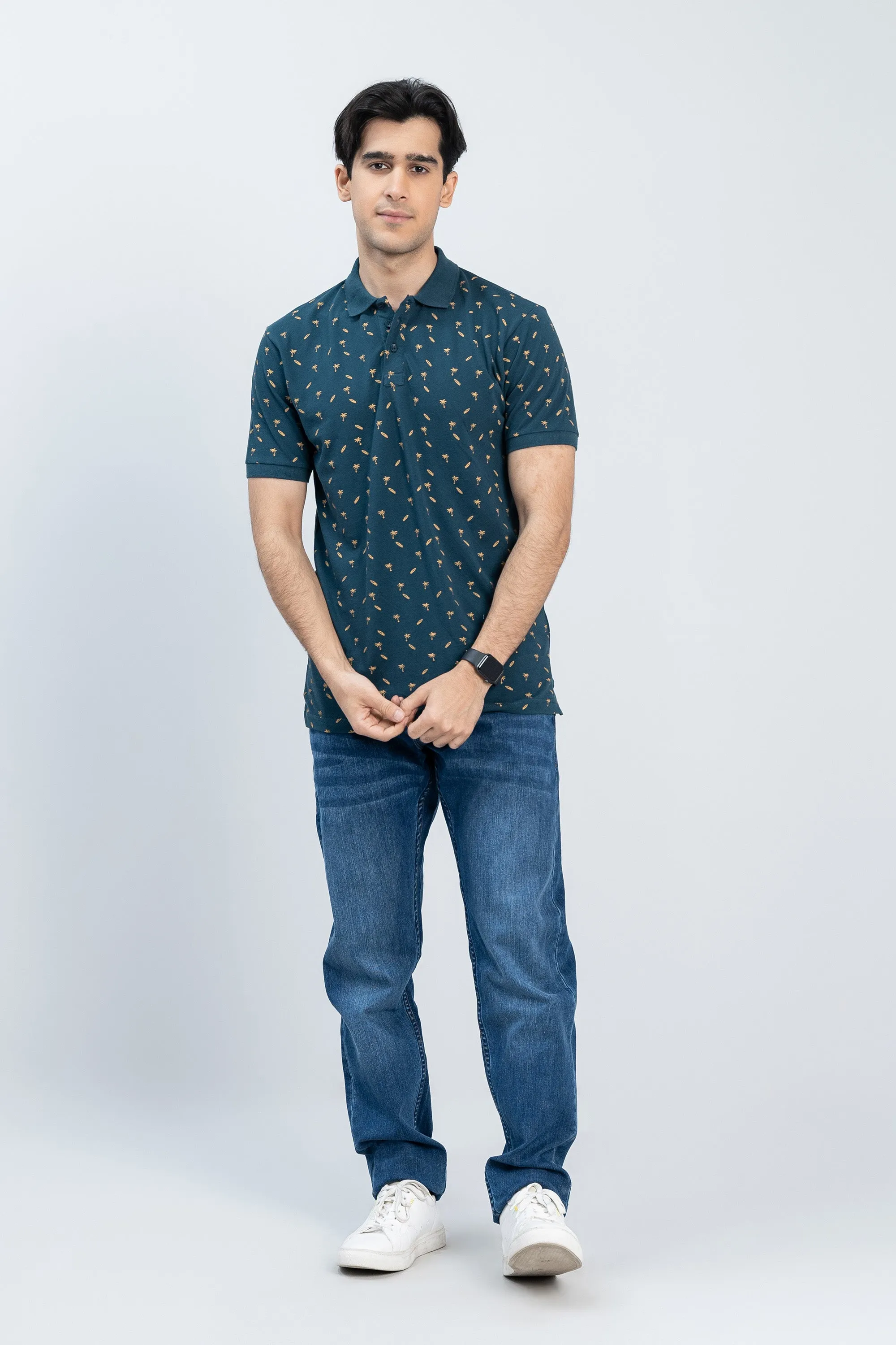 Chic Teal Collared Shirt