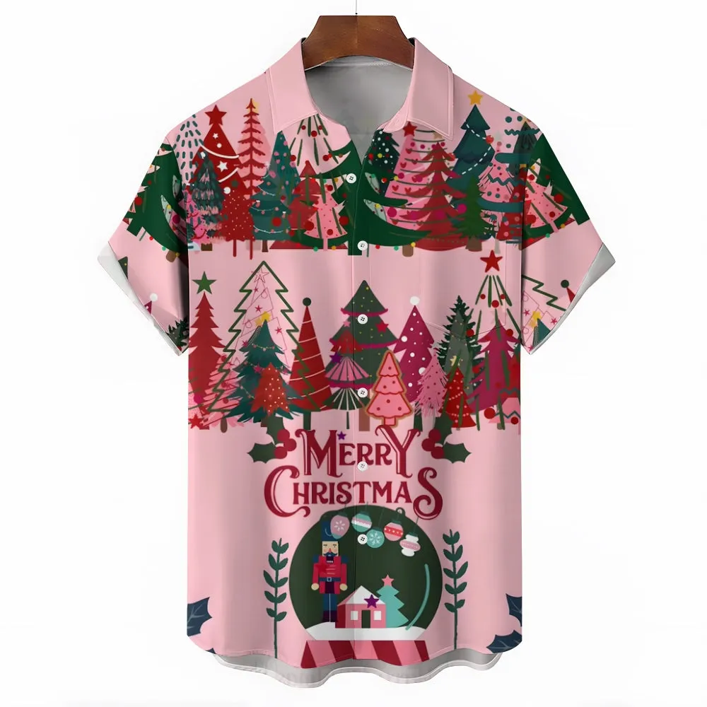 Christmas Tree Casual Short Sleeve Shirt 2409006211