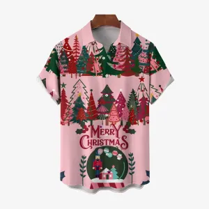 Christmas Tree Casual Short Sleeve Shirt 2409006211