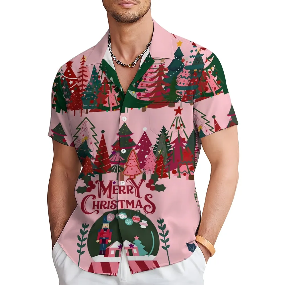 Christmas Tree Casual Short Sleeve Shirt 2409006211