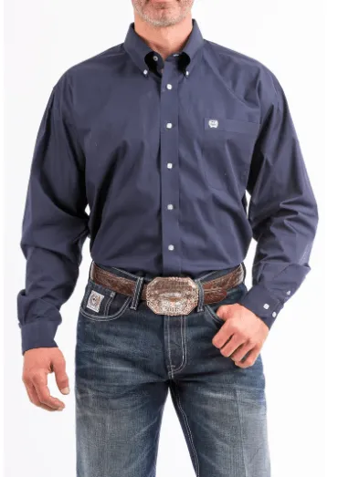 Cinch Mens Classic Fit Shirt Solid Navy