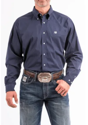 Cinch Mens Classic Fit Shirt Solid Navy