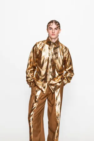 Claudio Sequined Shirt Copper