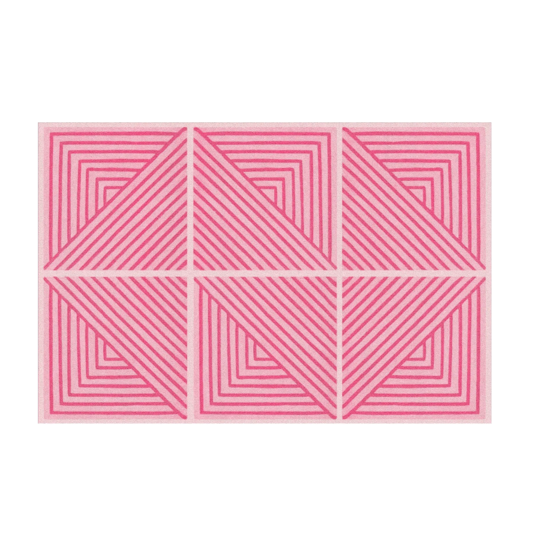 Contemporary Pink Geometric Hand Tufted Wool Rug