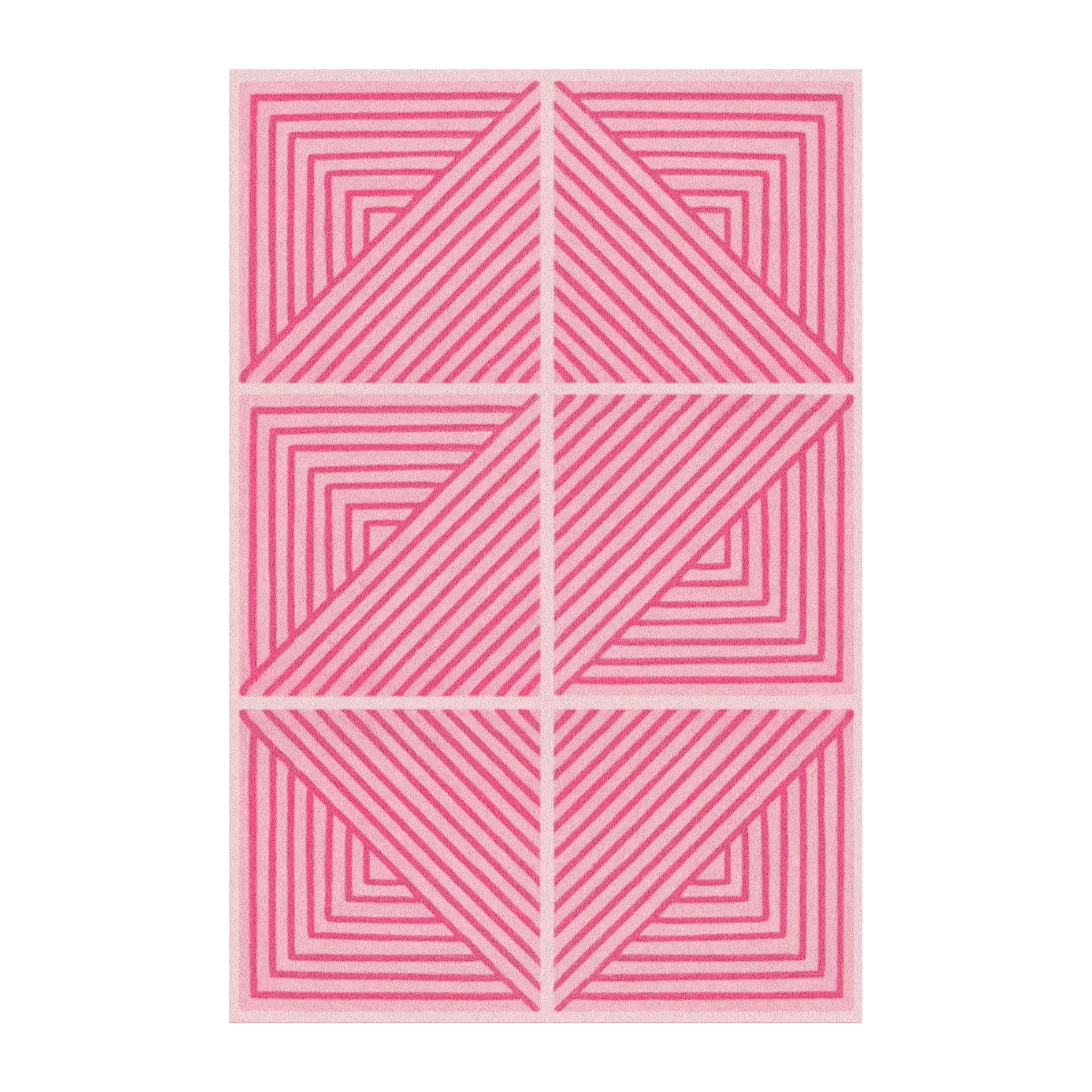 Contemporary Pink Geometric Hand Tufted Wool Rug