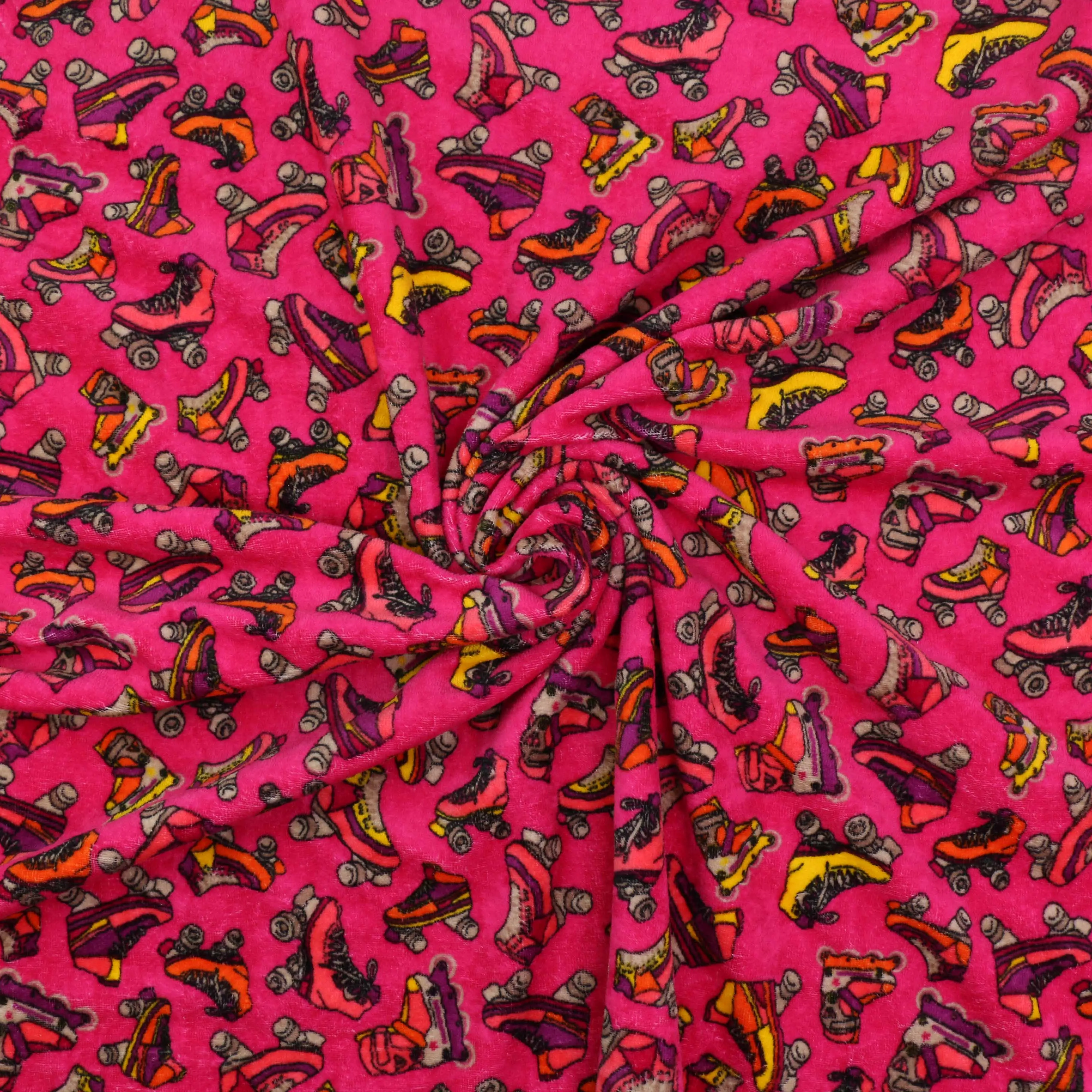 Cotton Velour - Beige, black, Pink