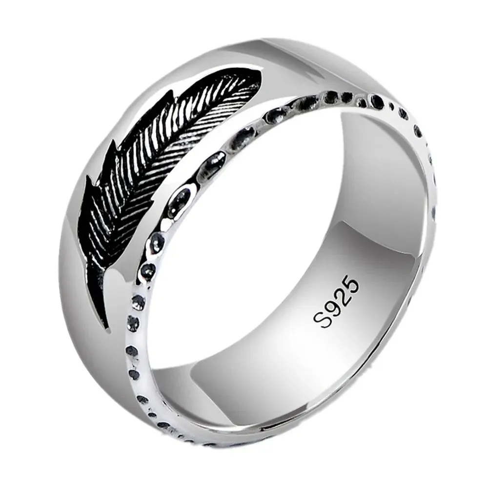 Creative Feather Men's Wedding Band