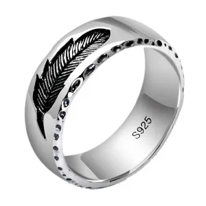 Creative Feather Men's Wedding Band