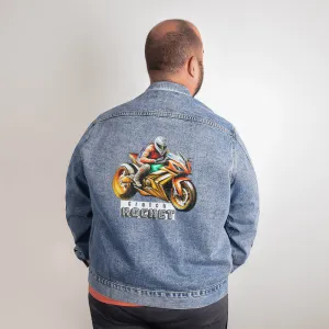 Crotch Rocket Motorcycle Men's DTG Denim Jacket