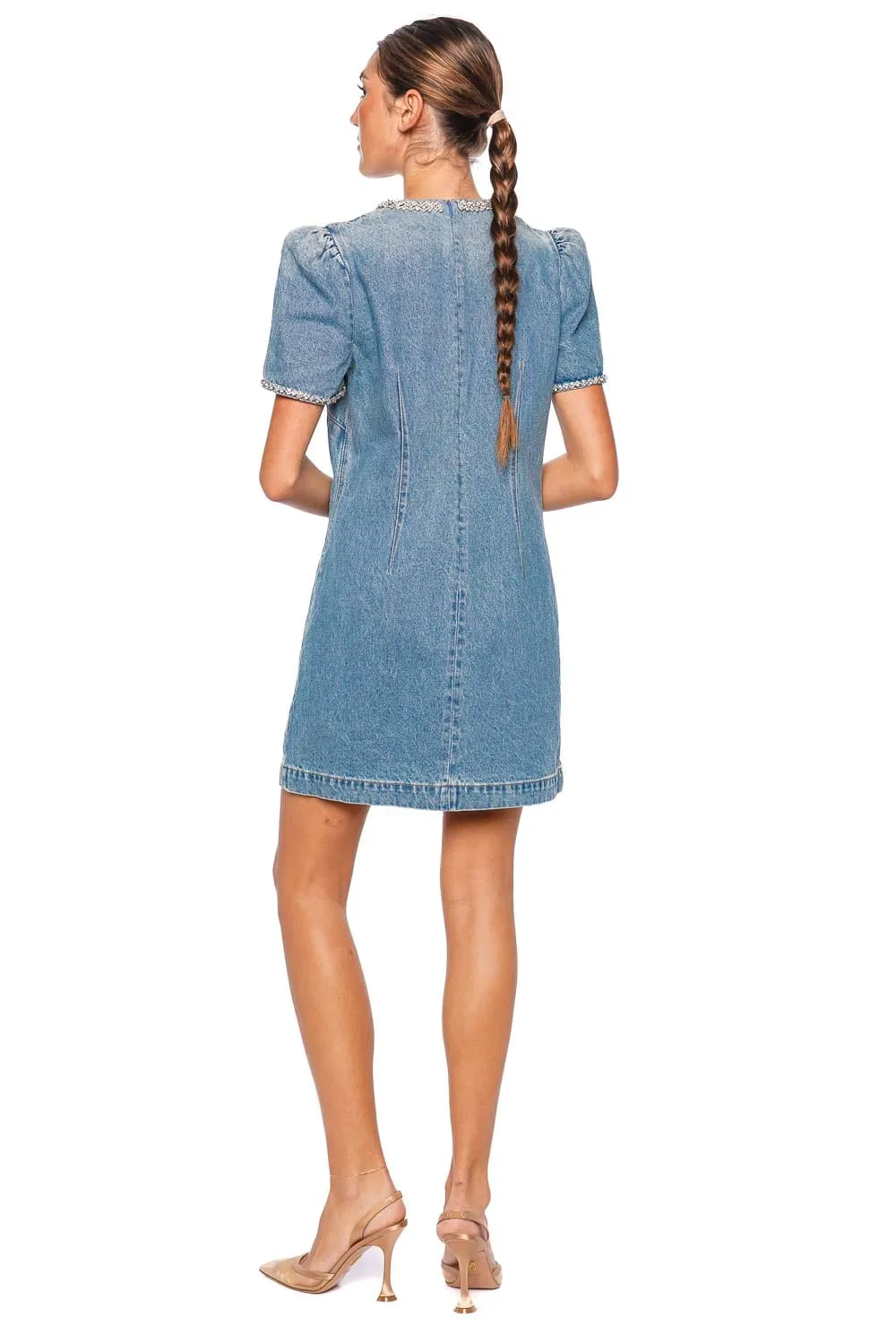Crush Embellished Denim Mini Dress