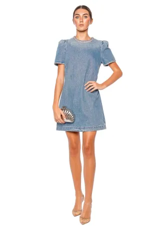 Crush Embellished Denim Mini Dress
