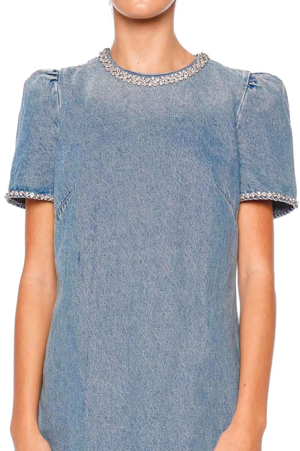 Crush Embellished Denim Mini Dress