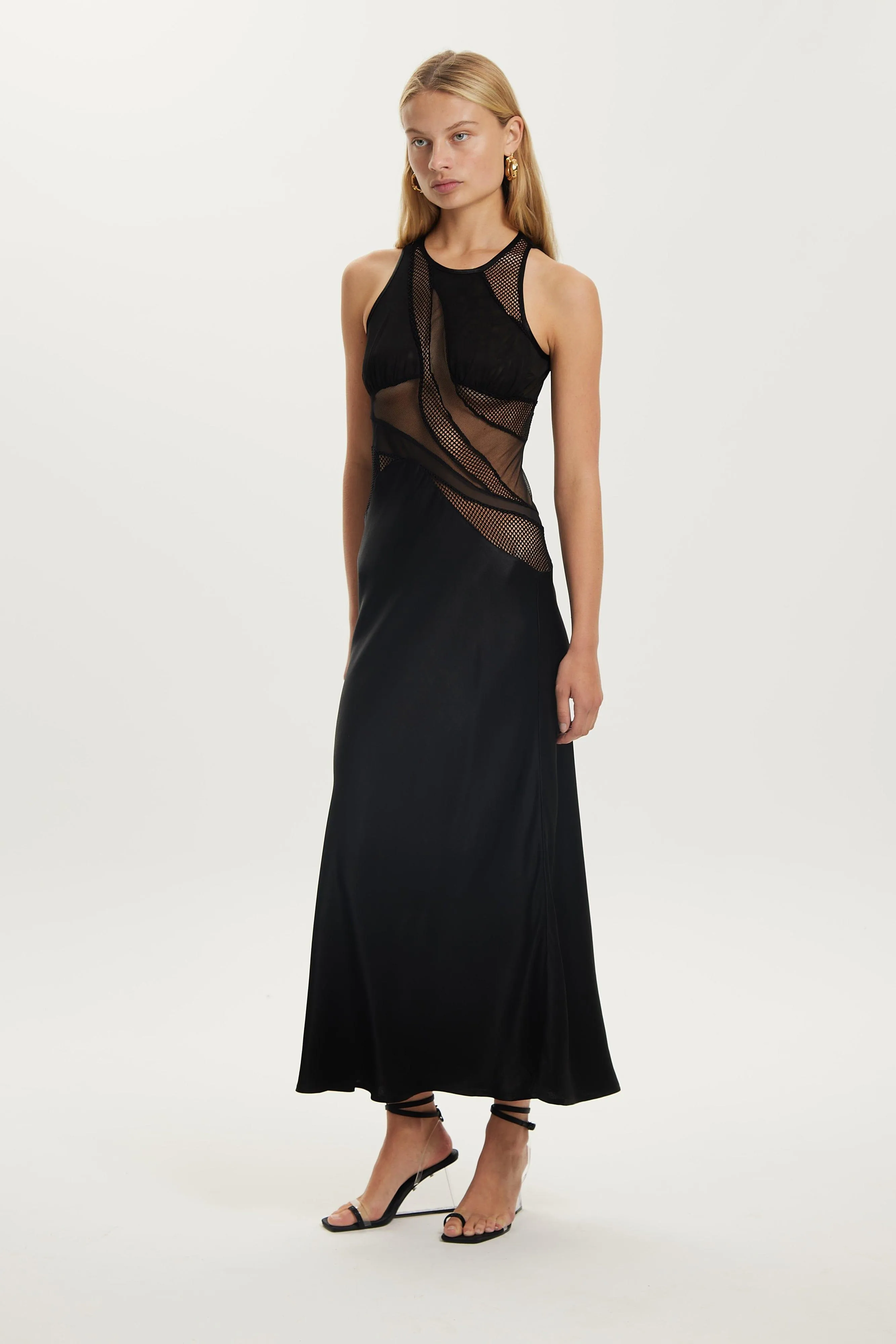 CRYSTAL CLEAR MAXI TANK DRESS | BLACK