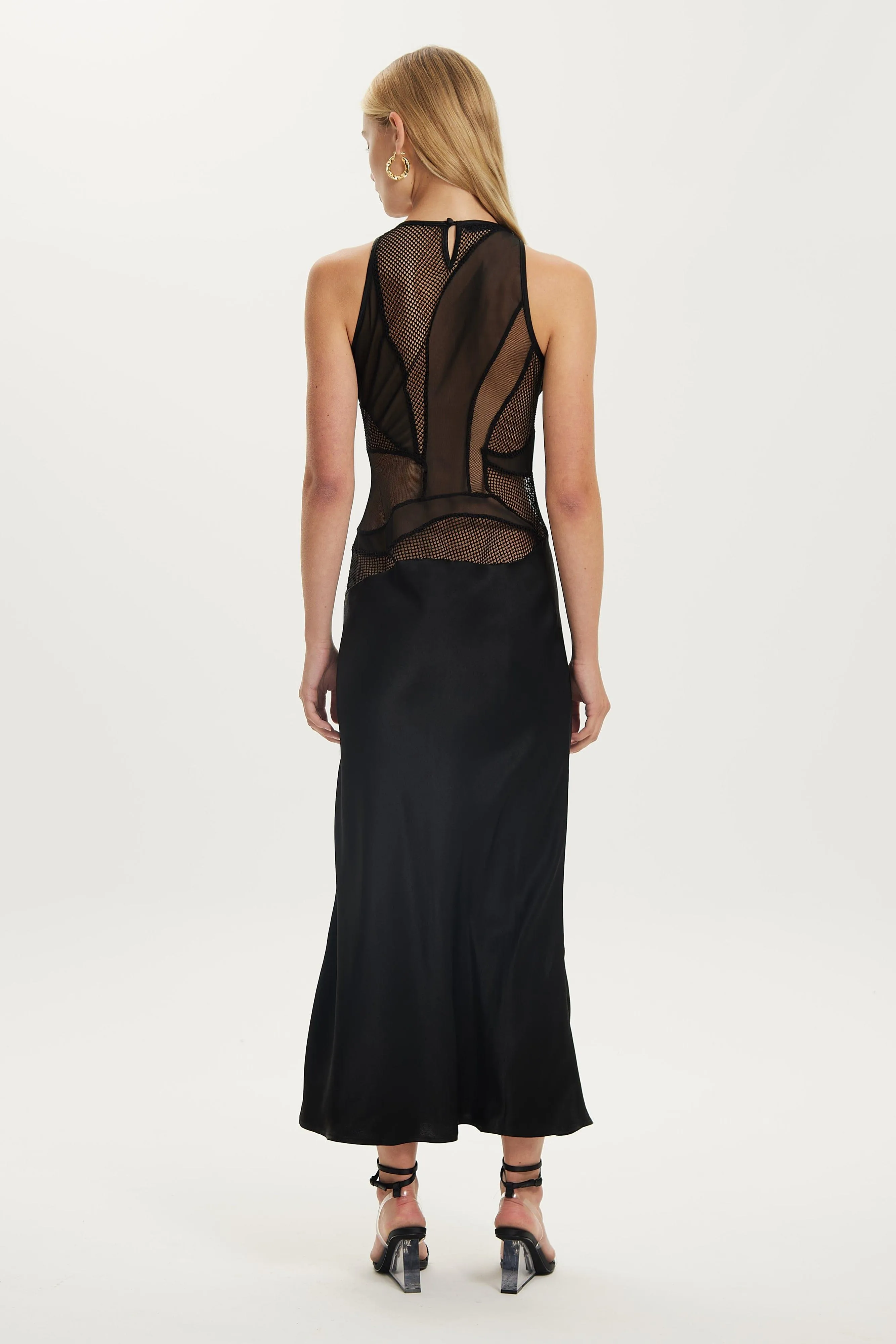 CRYSTAL CLEAR MAXI TANK DRESS | BLACK