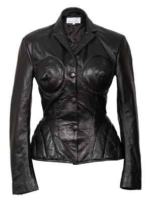 Curvy Leather Blazer