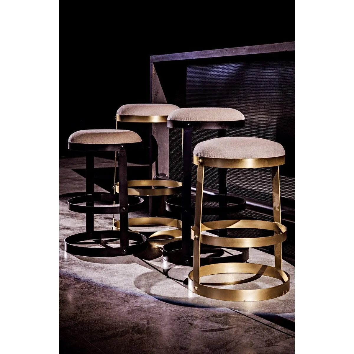 Dior Counter Stool, Black Steel