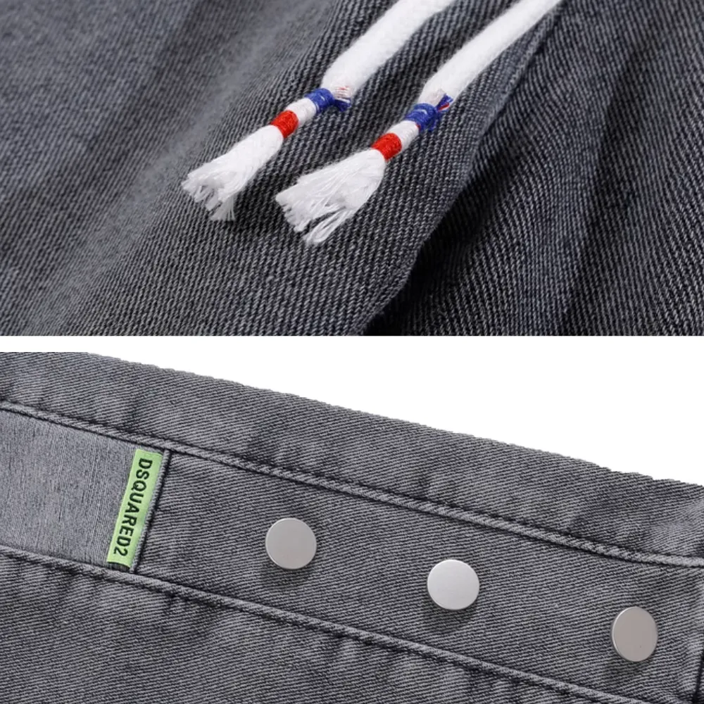 Distressed Button Paneled Denim Shorts