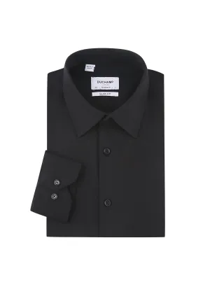 Duchamp London Solid Black Dress Shirt