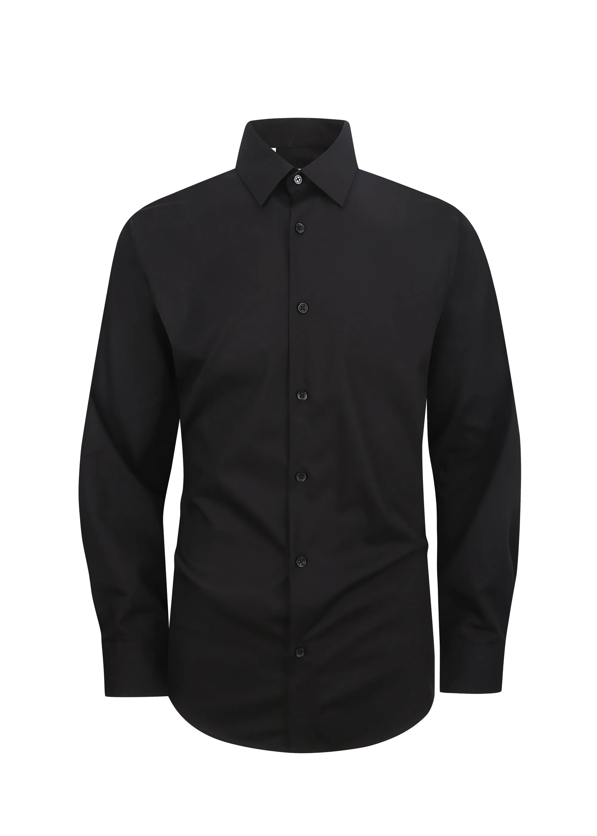Duchamp London Solid Black Dress Shirt