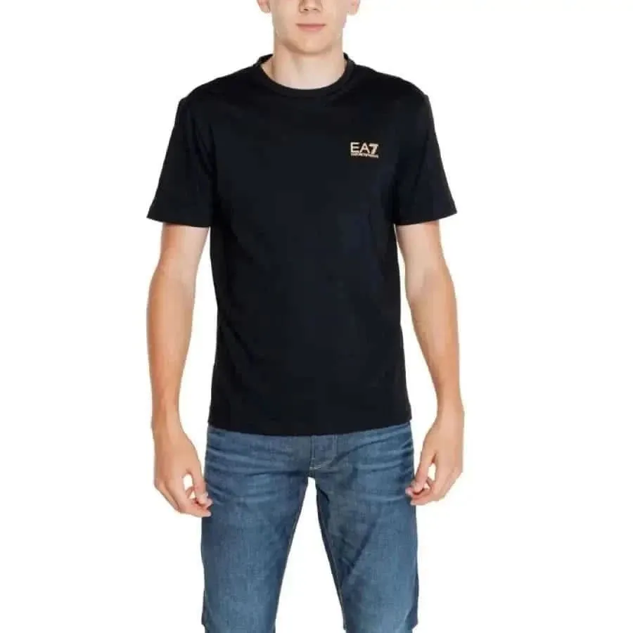EA7 Men's White Cotton T-Shirt