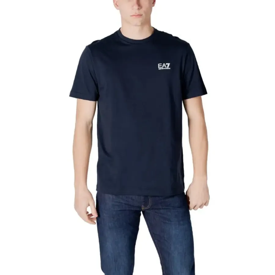 EA7 Men's White Cotton T-Shirt