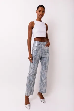 Embellished denim pants