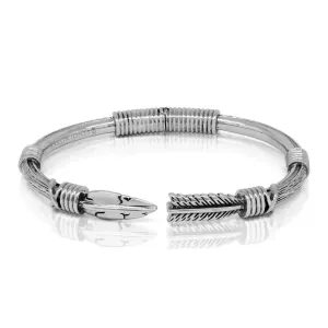 Feather Arrow Cuff - Hinged / Black or Silver