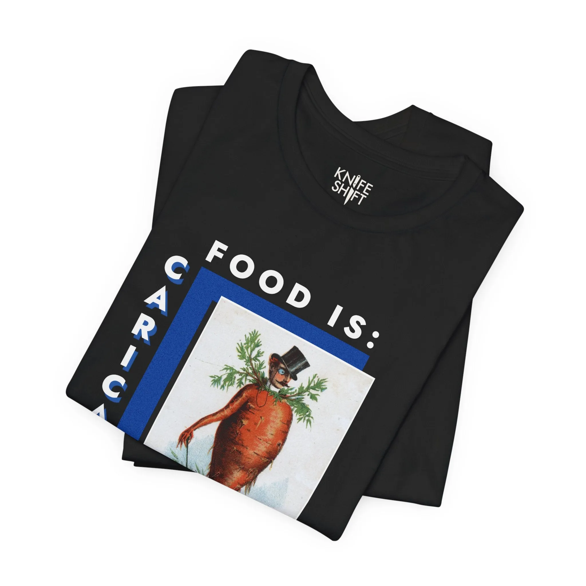 Food is: Caricature | Unisex T-Shirt - Dapper Gentleman Carrot