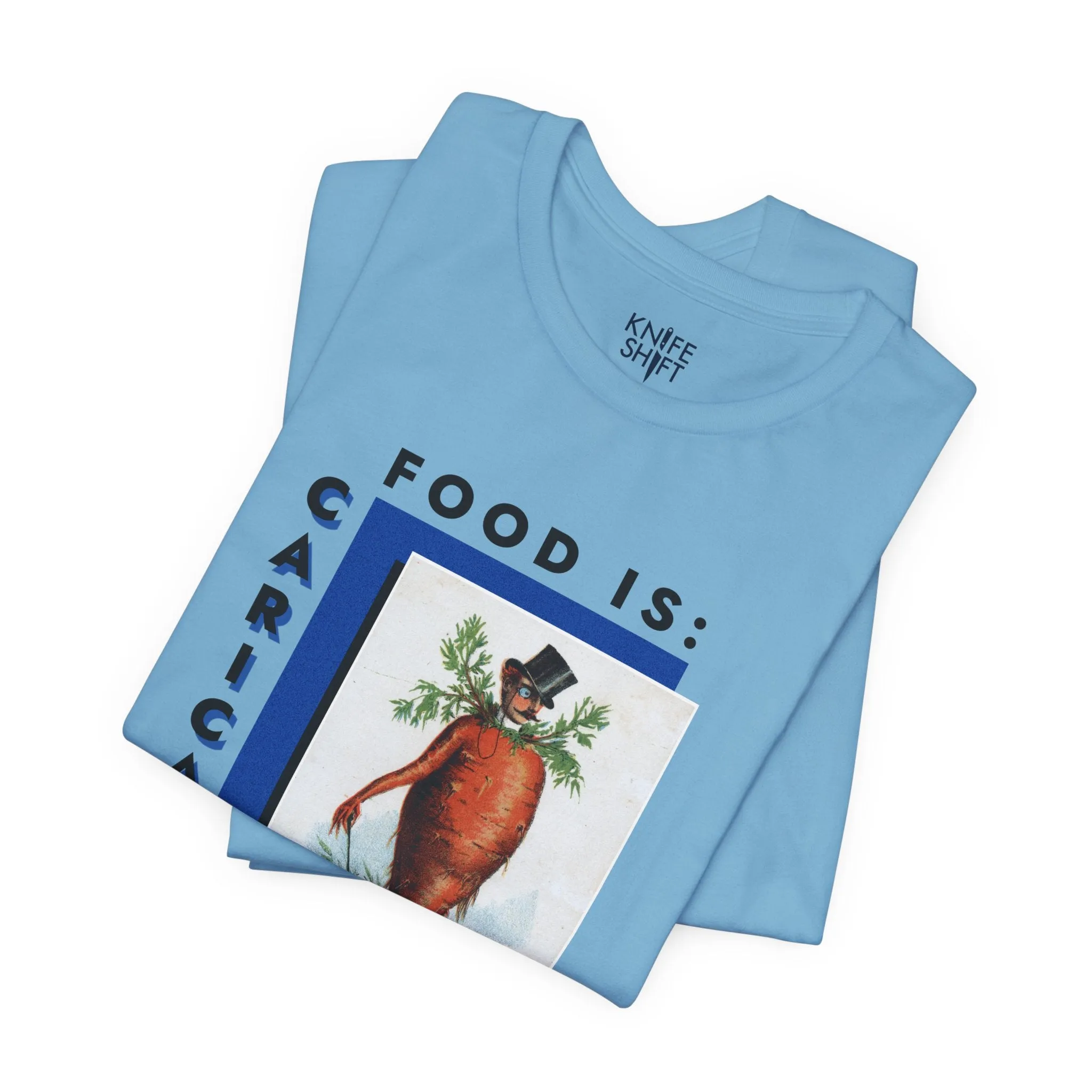 Food is: Caricature | Unisex T-Shirt - Dapper Gentleman Carrot
