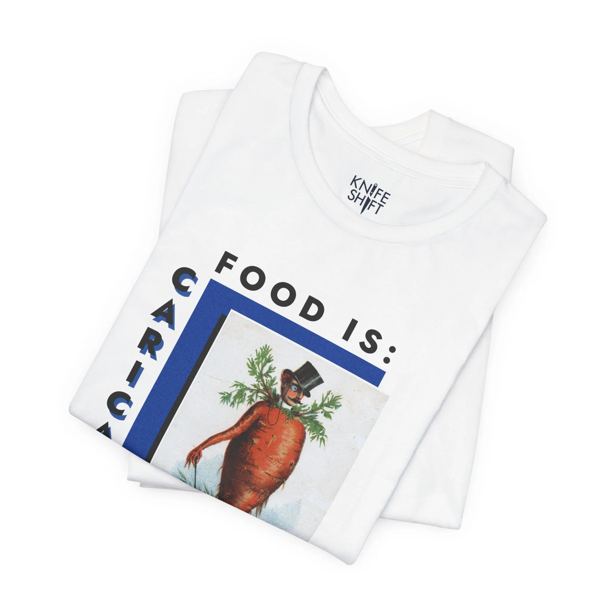 Food is: Caricature | Unisex T-Shirt - Dapper Gentleman Carrot