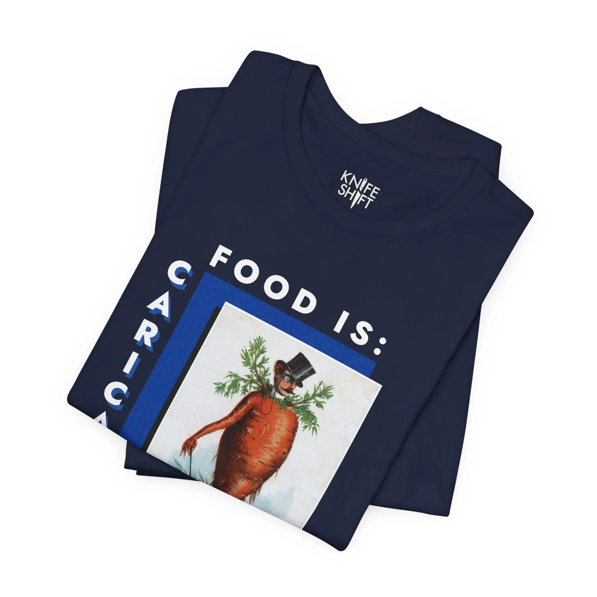 Food is: Caricature | Unisex T-Shirt - Dapper Gentleman Carrot