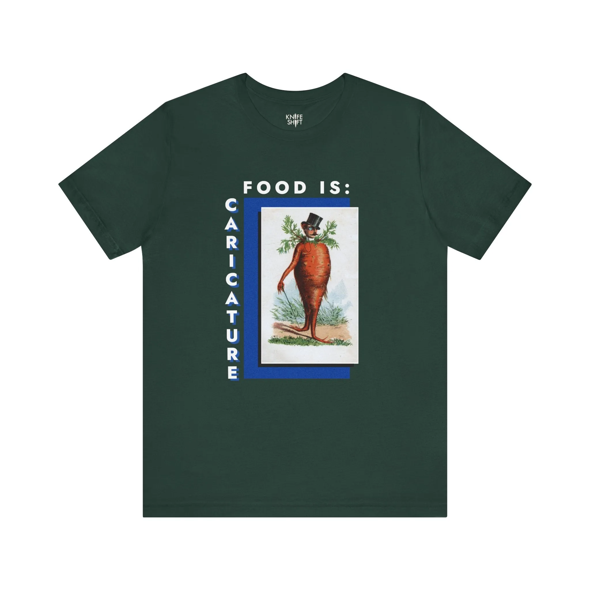 Food is: Caricature | Unisex T-Shirt - Dapper Gentleman Carrot