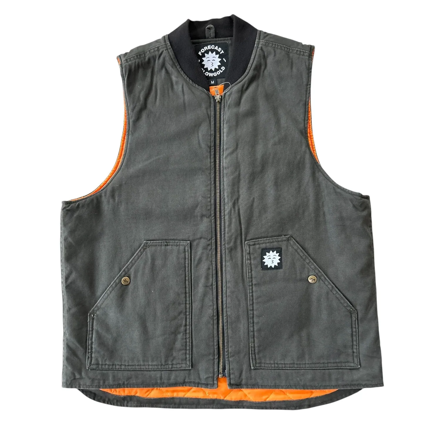 Fore-cast X Slowgold Quilted Canvas Vest Khaki