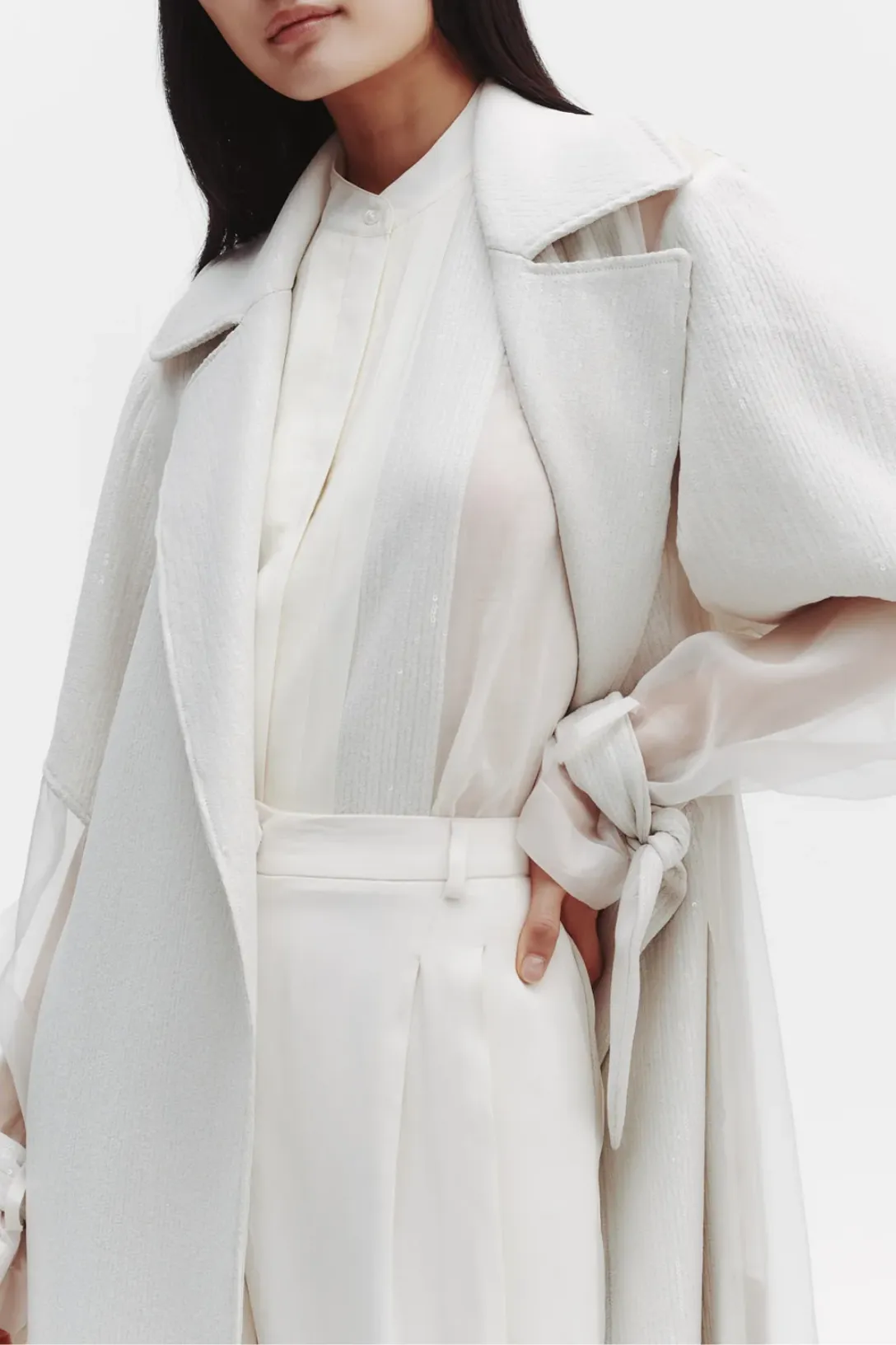 Foreign Affair Jacket with Sequins | Ivory