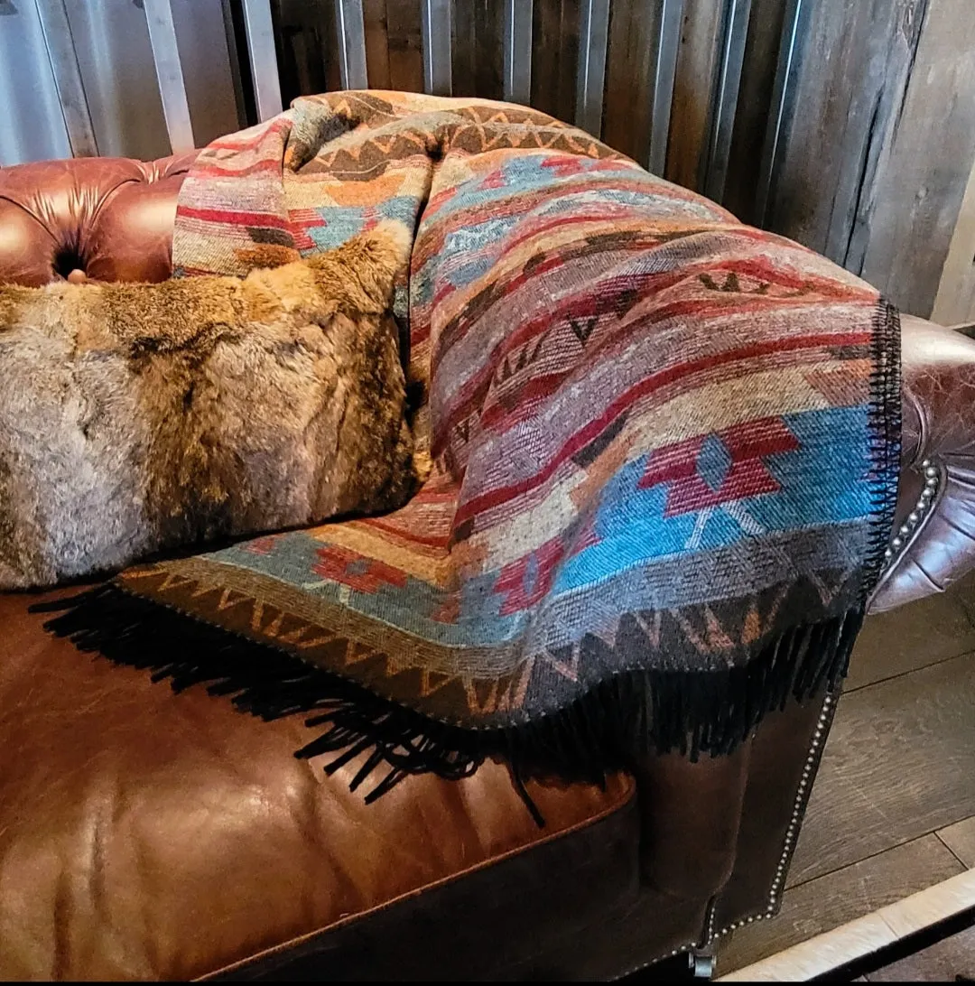 Fringed Southwest Print Blanket