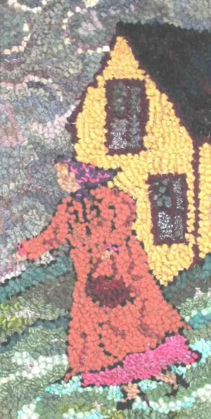 Getting Out of the House - 12 by 24" Rug Hooking Pattern or Kit