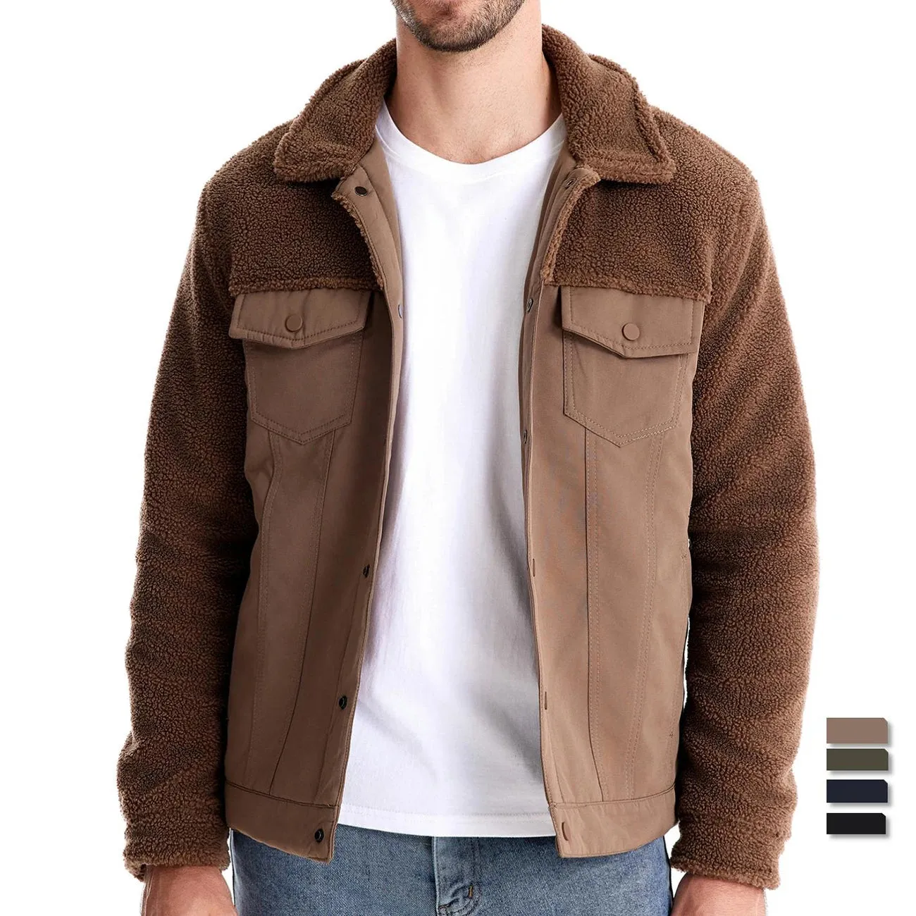 Godfrey™ | Fleece-Lined Sherpa Patchwork Jacket