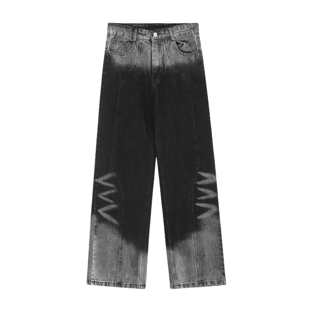 Gradient Tie-Dye Paneled Jeans
