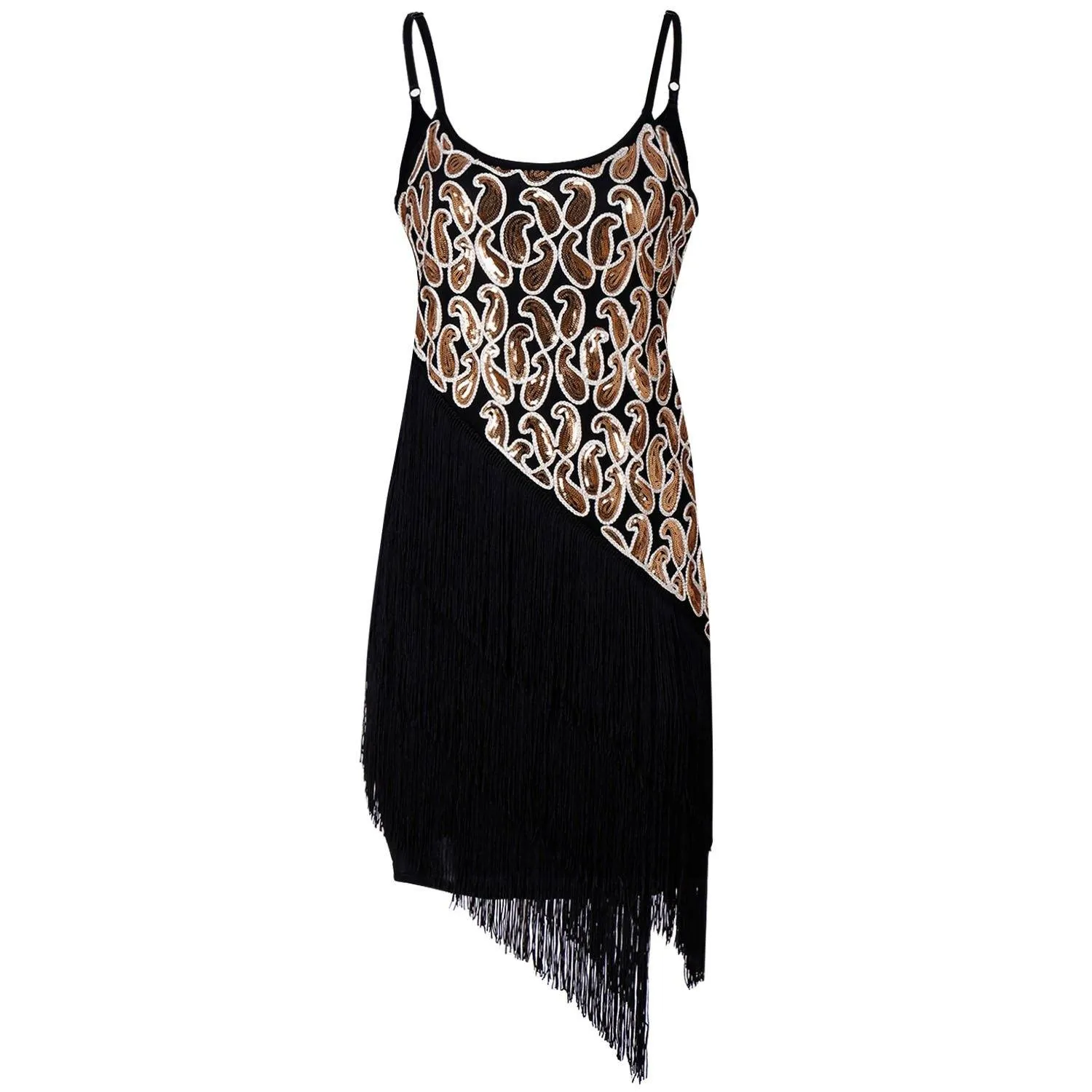 Great Gatsby Style 1920s Fringe Dress Sequined Flapper Girl Costume