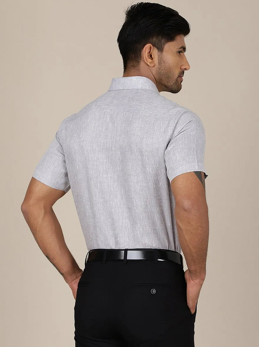 Grey Solid Regular Fit Formal Shirt | JadeBlue