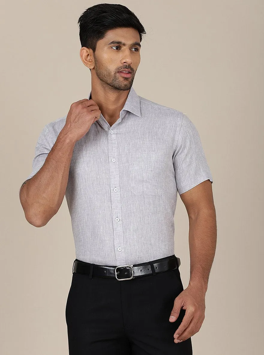 Grey Solid Regular Fit Formal Shirt | JadeBlue