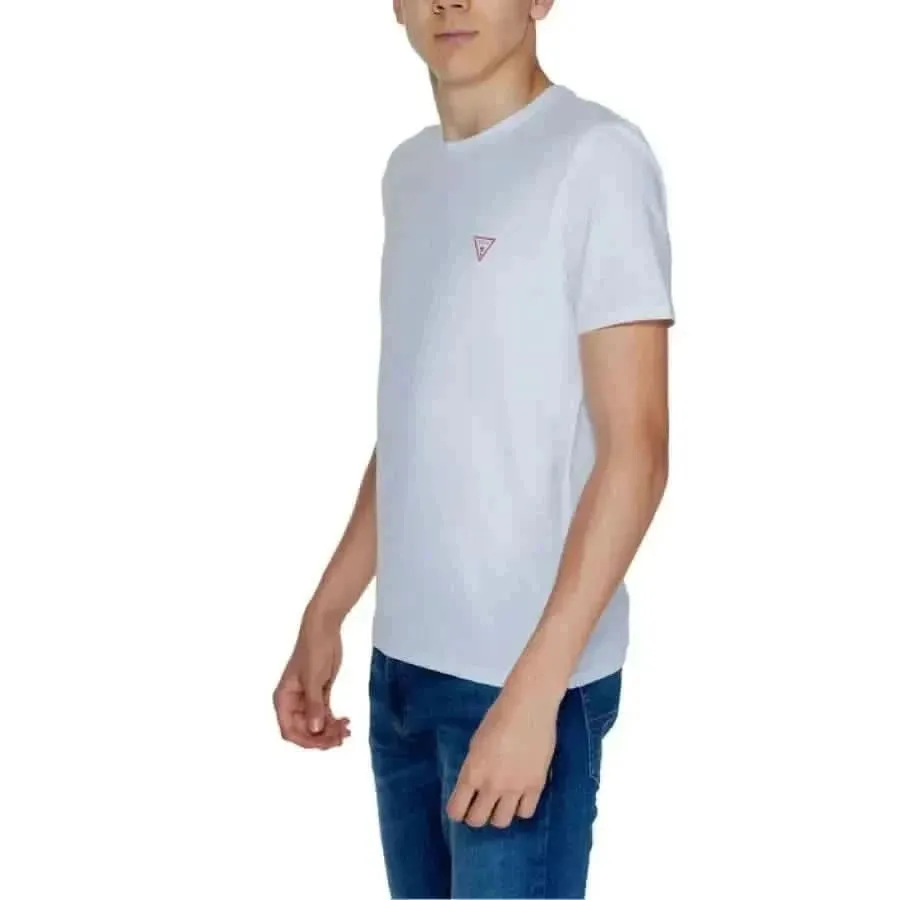 Guess Men's White Round Neck T-Shirt