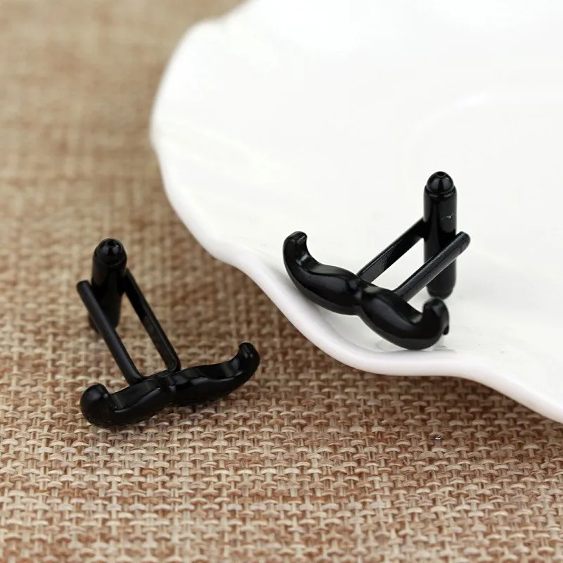 Gun Metal Mustache Cuff Links