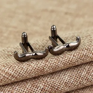 Gun Metal Mustache Cuff Links
