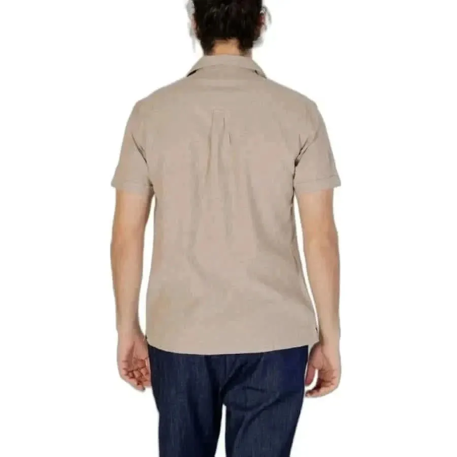 Hamaki-ho Men's Beige Classic Short Sleeve Shirt