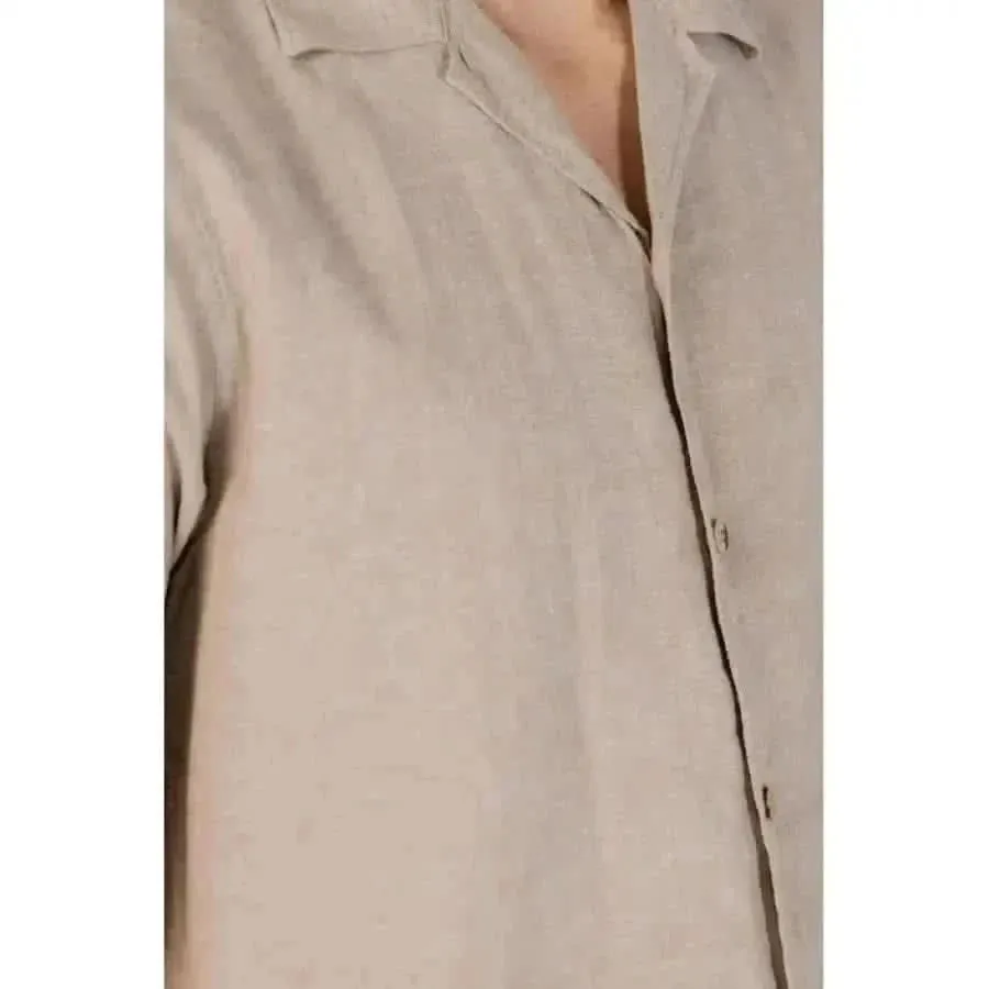 Hamaki-ho Men's Beige Classic Short Sleeve Shirt